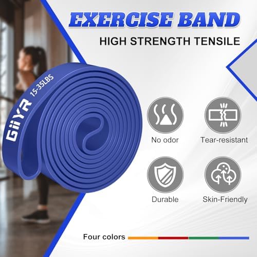 Resistance Bands Set for Men & Women - 4 Levels Exercise Band with Door Anchor, Pull Up Bands for Strength Training, Stretching, Powerlifting, Home Workouts - Image 4