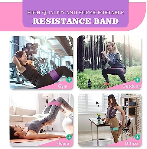 Fabric Resistance Bands for Working Out, 5 Levels Booty Bands for Women Men, Cloth Workout Bands Resistance Loop Exercise Bands for Legs Butt at Home Fitness, Yoga, Pilates - Image 5