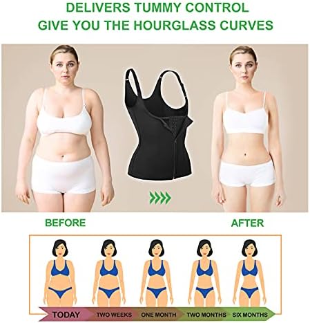 YADIFEN Waist Trainer Vest for Women,Zipper Corset Body Shaper for Tummy Control Neoprene Cincher Tank Top with Straps - Image 5