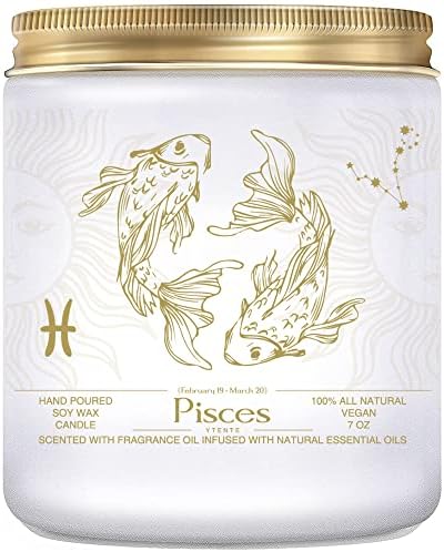 Pisces Zodiac Sign Candles Gift, Zodiac Sign Crystals Candles Jar,Astrology Lavender Scented Soy Stones Candles Best Friends Gifts for Women Men Sister Brother Funny Birthday Gift - Image 7
