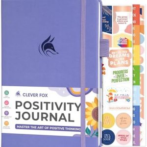 Clever Fox Positivity Daily Gratitude & Affirmation Journal with Prompts Motivational Mental Health Journal for Women & Men with Habit Tracker Lasts 6 Months, A5 Size (Lavender)
