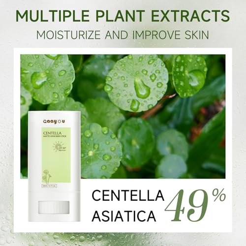 Sunscreen Stick SPF PA50++++ Centella Sunscreen Korean Sunscreen Stick Soothing Moisture Matte Sun Stick for Face & Body Non Greasy, No White Cast - Image 3