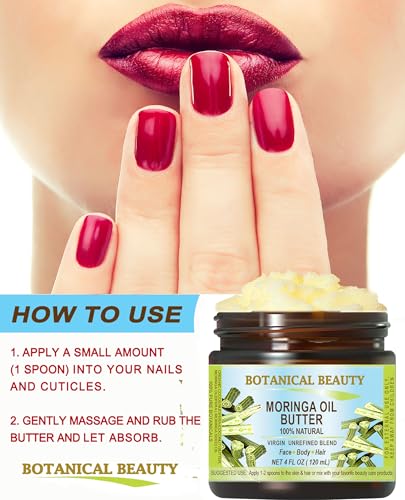 Botanical Beauty‎ MORINGA OIL BUTTER Pure Natural Virgin Unrefined RAW 8 Fl. Oz.- 240 ml for FACE, SKIN, BODY, DAMAGED HAIR, NAILS. - Image 6