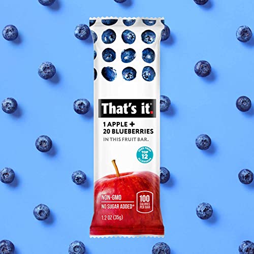 That's it. Apple + Blueberry 100% Natural Real Fruit Bar, Best High Fiber Vegan, Gluten Free Healthy Snack, Paleo for Children & Adults, Non GMO No Sugar Added, No Preservatives Energy Food (12 Pack) - Image 4
