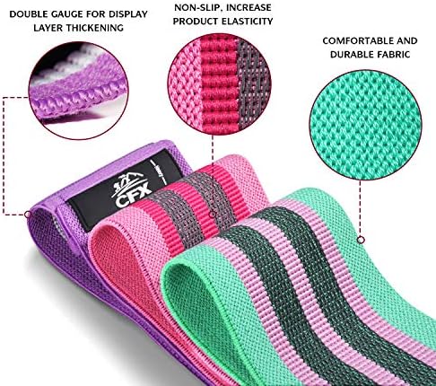 CFX Resistance Bands Set, Exercise Bands with Non-Slip Design for HIPS & Glutes, 3 Levels Workout Bands for Women and Men, Booty Bands for Home Fitness, Yoga, Pilates - Image 3