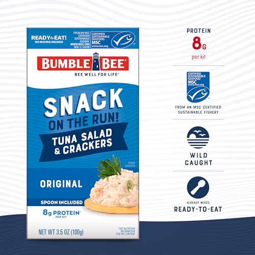 Bumble Bee Snack On The Run Original Tuna Salad with Crackers Kit (Pack of 3) - Ready to Eat Protein Snack Pack - 8g Protein per Box - Wild Caught MSC Certified Tuna - Image 2