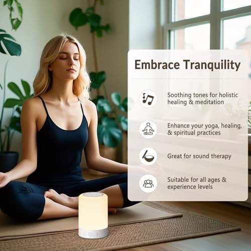 Quietbliss Tibetan Singing Bowl Machine – 9 Authentic Bowl Sounds with Adjustable Night Light for Meditation, Yoga, Chakra Healing, Stress Relief & Sleep Therapy, Timer, Portable & Touch Control - Image 4