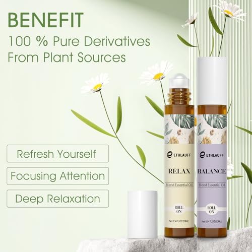 Essential Oils Roll On Set 6 Pack - (Relax, Sleep, Balance,Breathe, Focus on, Happiness) Aromatherapy Oil with Roller Ball, Essential Oils Blends for Skin - Relaxation Gift for Women and Men - Image 6