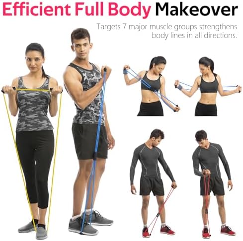 RENRANRING Figure 8 Fitness Resistance Bands with Handles - Exercise Tube Band Set of 3 for Arm and Shoulder Stretch, Rope 8 Word Elastic for Women and Men - Image 5