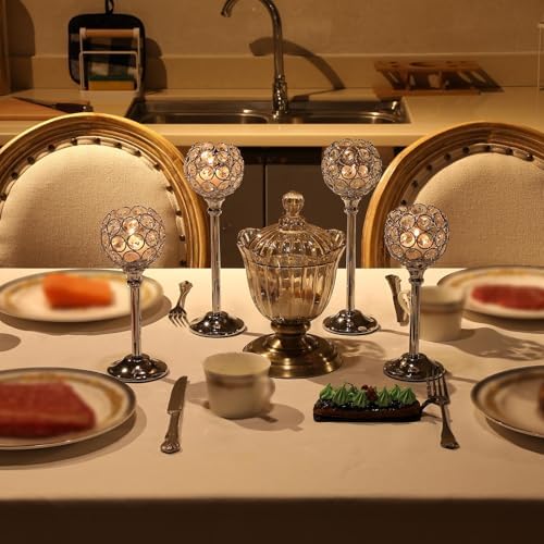 6 Pcs Crystal Candle Holder 3 Sizes Candle Holders for Wedding Table Centerpiece, Table Decor, Candlestick Holder for Fireplace Candelabra, Home Living Room Decor - Image 5