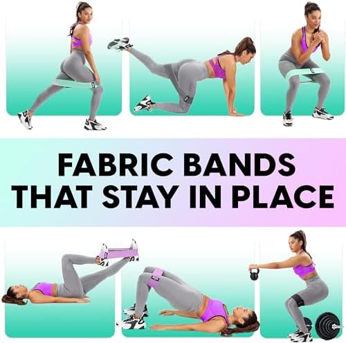 Fabric Resistance Bands for Women & Men – 4 Durable Exercise Bands for Working Out, Non-Slip & Non-Pinching Workout Bands – Multiple Resistance Levels Booty Bands for Legs Butt Glutes Hips Abs & More. - Image 4