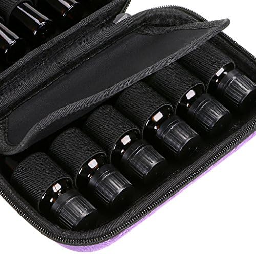 Hipiwe Hard Shell Essential Oil Carrying Case Holds 12 Bottles (Can hold 5ml, 10ml, &10ml Rollers) Travel Size Essential Oils Bag Organizer Perfect for Essential Oils Bottle (Purple) - Image 8