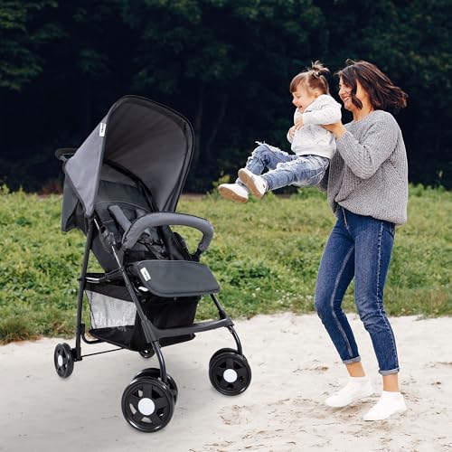 hauck Lightweight and Compact Travel Baby/Toddler Foldable Stroller, Sport, Charcoal/Stone - Image 5