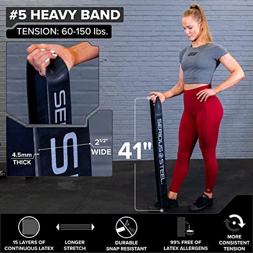 SERIOUS STEEL FITNESS Assisted 41" Pull-Up Band, Resistance & Stretch, Powerlifting & Pull-up Assist Loop (Single Band) - Image 6