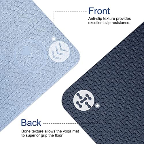 IUGA Yoga Mat Non Slip Anti-tear Pilates Mat Eco Friendly Hot Yoga Mats Thick for Workout & Exercise(72"x 24"x 6mm) - Image 3