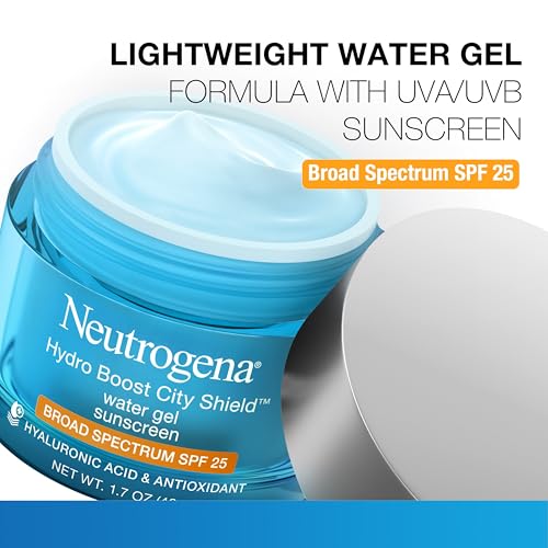 Neutrogena Hydro Boost City Shield Water Gel Face Moisturizer with Broad Spectrum SPF 25, Hydrating Facial Sunscreen with Hyaluronic Acid, Oil-Free and Non-Comedogenic Face Lotion, 1.7 oz - Image 5
