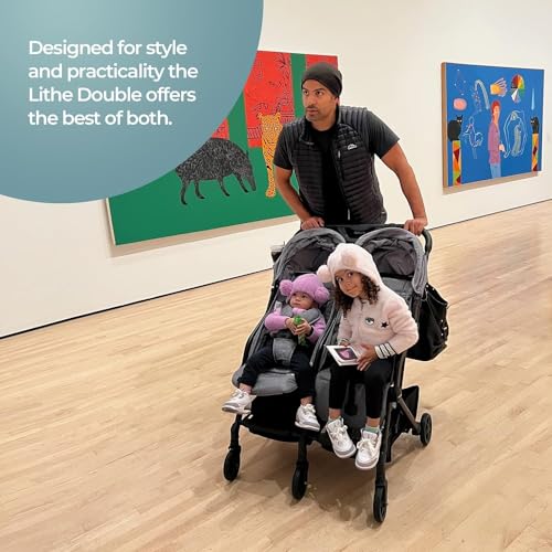 Mompush Lithe Double Stroller, Lightweight Side by Side Stroller for Newborn and Toddler, Easy Fold, Spacious Seats with Recline, UPF50+ Canopy - Image 5