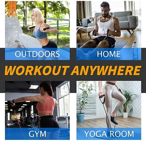 Resistance Bands with Handles for Working Out Women and Men, Exercise Bands with Door Anchor, Stretch Bands for Home Workouts, Simple Guide Included - Image 5