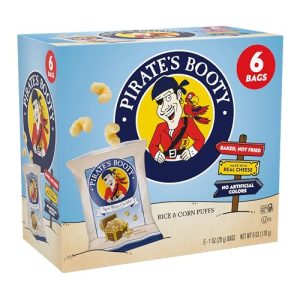 Pirate's Booty Aged White Cheddar Cheese Puffs, Gluten-Free, Kids Snacks, 1 oz (6ct)