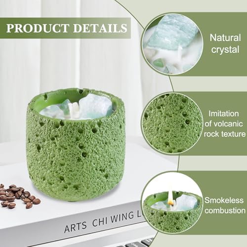 Gardenia Scented Candles for Women, Crystal Candle, Soy Candles with Healing Crystals,Candles Gifts for Women, Gardenia+Green Crystal, 10 Oz 40 Hours Burn, Candles for Home Scented - Image 3