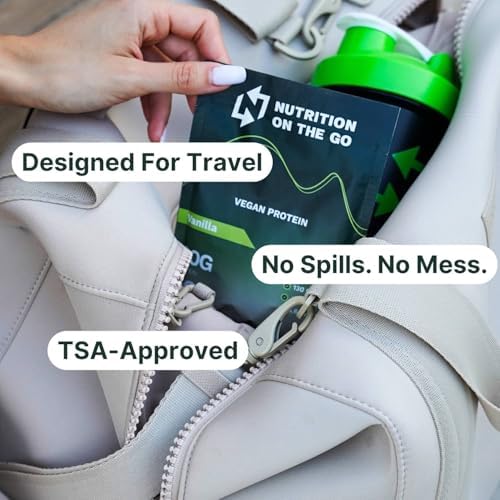 Travel Vegan Protein Powder Packets – Single-Serve Plant-Based Protein + Creatine – 20g Protein + 5g Creatine – All-Natural, Gluten-Free, No Artificial – Chocolate – (15-Pack) - Image 3