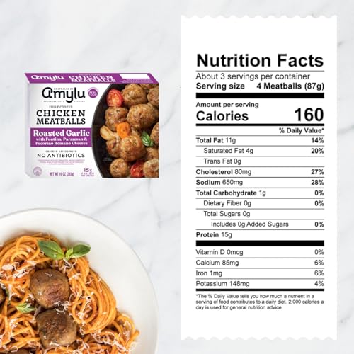Amylu Roasted Garlic Chicken Meatballs, 10 OZ - Image 9