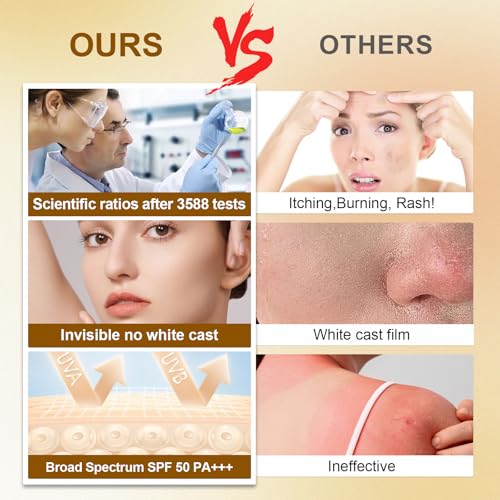 Face Sunscreen SPF 50, Invisible Broad Spectrum SPF + Makeup-Gripping Primer, Reef Safe Sunscreen With No White Cast, Oil Free & Oxybenzone Free, For All Skin Types & Skin Tones, 1.69FL Oz - Image 5