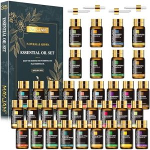 35x5ML Essential Oil Gift Set, Pure Essential Oils for Diffusers Massage, Fragrance Oil Scented Oil for DIY Soap Candle Making