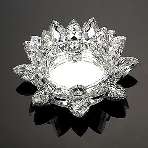 OwnMy Crystal Lotus Flower Candle Holder for Pillar Candle up to 3", Decorative Glass Lotus Petal Votive Candle Holder Tea Light Holder Candle Stand Candle Lamps for Home Decor Wedding Party (Clear) - Image 5