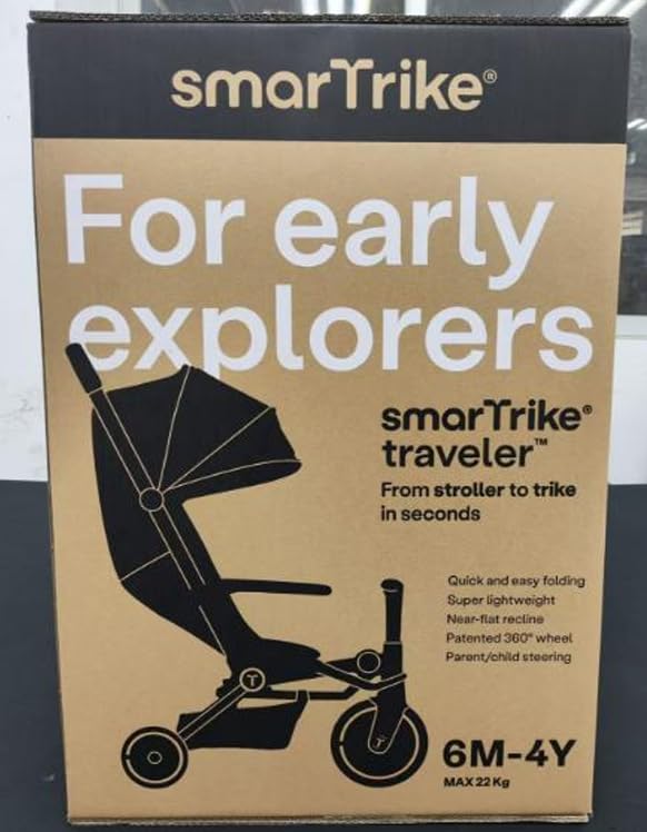 Smartrike Traveler Travel Stroller for Toddlers - Lightweight, Foldable & Compact Stroller with Near-Flat Recline, Midnight Blue - Image 2