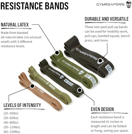Gymreapers Resistance Bands for Working Out – Elastic Pull Up Exercise Assistance Bands Set for Powerlifting, Stretching, WOD, Strength Training – for Men & Women - Image 2