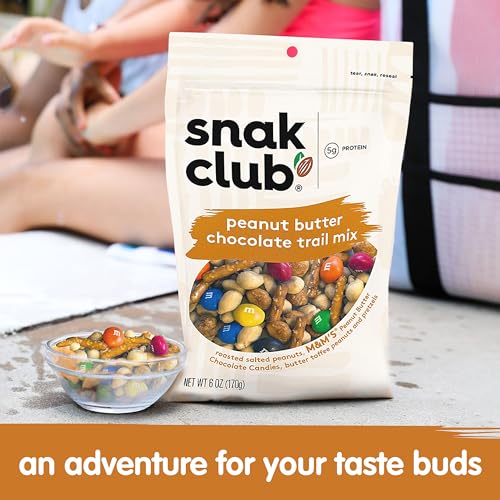 Snak Club Peanut Butter Chocolate Trail Mix with Peanuts, Peanut Butter M&M’S, Toffee Peanuts, and Pretzels, 11 oz Resealable Bag - Image 5