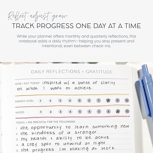 Evening Reflections & Gratitude Journal - Daily Mindfulness & Self-Care Notebook, A5 Lay-Flat Binding, Vegan Leatherette Cover, Bedtime Companion for Positive Intentions - Image 6