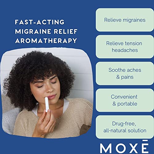 MOXE Migraine Relief Nasal Inhalers, Essential Oils for Headaches & Tension Relief, Portable Aromatherapy, Easy-to-Use, Pure & Undiluted, Peppermint, Spearmint, Eucalyptus, Tea Tree, USA Made, 3 Pack - Image 4