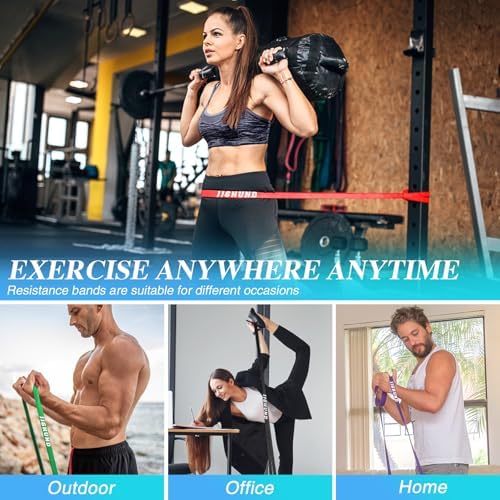 Resistance Bands, 5 Pcs Pull Up Assistance Bands Pull Up Bands Exercise Bands for Men Women, Workout Bands for Working Out, Muscle Strength Training, Body Stretching - Image 7