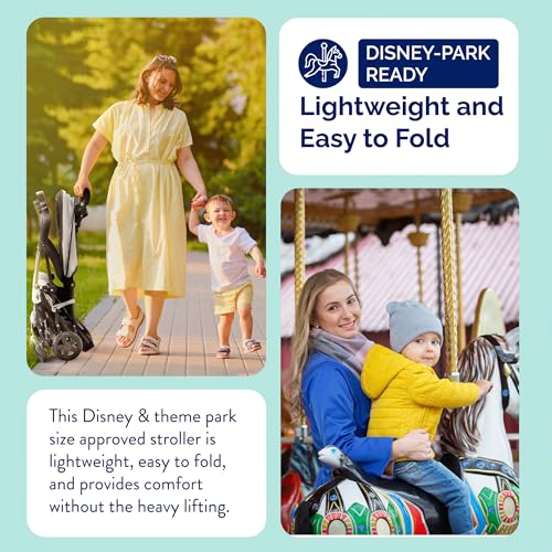 Kolcraft Cloud Plus Lightweight Umbrella Stroller for Toddlers with Reclining Seat, Large Storage Basket, Canopy, Infant & Parent Trays, Compact Fold for Summer Travel, Durable Frame, Slate Gray - Image 7