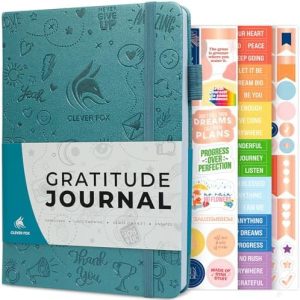 Clever Fox Gratitude Journal – Happiness, Positivity & Affirmation Daily Journal – Inspirational Daily Notebook – 3 Months, A5 (Aquamarine)