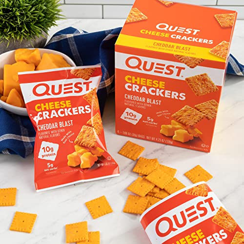 Quest Nutrition Cheese Crackers, Cheddar Blast, 10g Protein, 5g Net Carbs, 1g Sugar, Made with Real Cheese, 12 Packs (1.06 oz bags) - Image 7