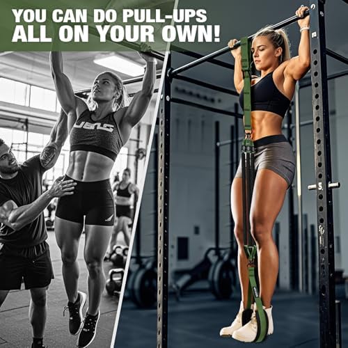 Pull Up Assistance Bands, Pull Up Bar Resistance Bands, Pull Up Bands for Enhanced Strength Training, Muscle Training, 3 Heavy-Duty Adjustable Pull Up Assist Strap & Comfortable Foot Strap - Image 2