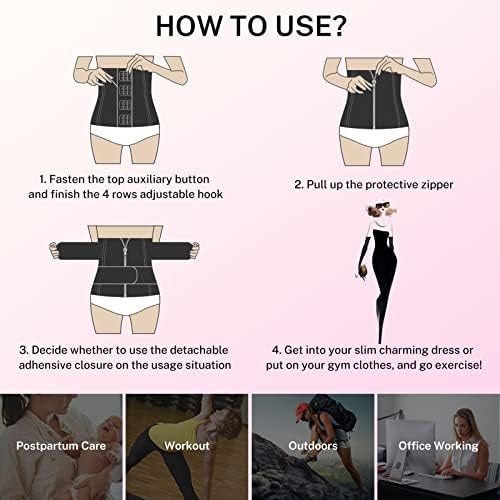 GainKee Clip and Zip Waist Trainer Corset Women Neoprene Worked Out Sweat Vest Body Shaper - Image 5