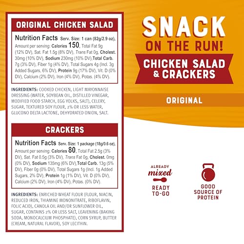 Bumble Bee Snack on the Run Chicken Salad with Crackers Kit, Ready to Eat, Spoon Included - Shelf Stable & Convenient Protein Snack, 3.5 Ounce (Pack of 3) - Image 3