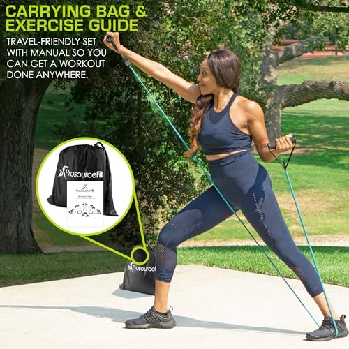 ProsourceFit Single Stackable Resistance Bands with Door Anchor and Exercise Guide, 8-12 LB, Heavy Duty Fitness Tube for Full-Body Exercises and Home Workouts - Image 6