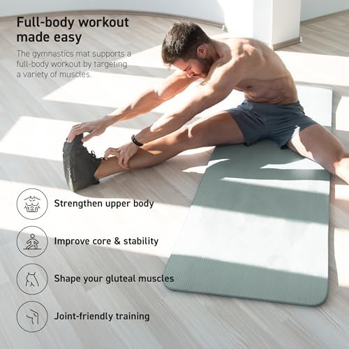 Yoga Mat Premium Non Slip Thick – Extra Comfortable Exercise Mat for Home Workouts, Pilates, Stretching & Gym – Cushioned NBR Foam, Gym Mat with Strap, for Women & Men - Image 5