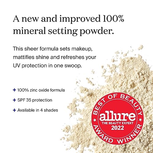 Supergoop! (Re) setting Mineral Powder, Translucent - 0.15 oz - Makeup Setting Powder + Broad Spectrum SPF 35 PA+++ Sunscreen - With Ceramides, Olive Glycerides & Coated Silica Spheres - Image 2