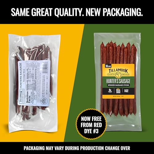 Tillamook Country Smoker Smoked Sausage, Hunter's Sausage, 16 Ounce (36 Count Meat Sticks Bulk Pack) Real Hardwood Smoked, Low Carb, High Protein Ready to Eat Keto Snack - Image 6