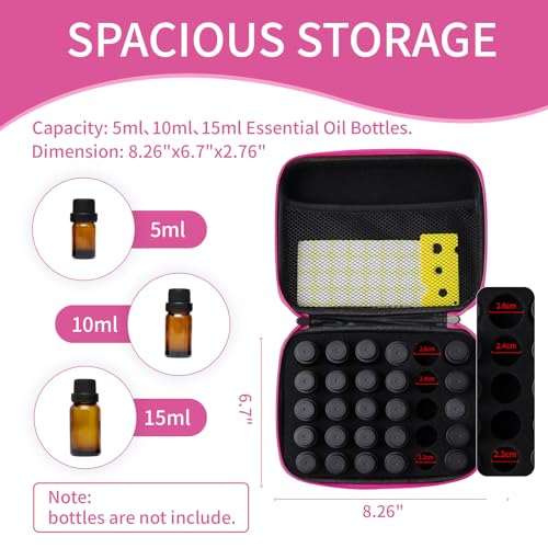 Essential Oil Storage Holder Organizer Carrying Case, 30 Bottles, Essential Oils Box for 5ml- 15ml Bottle Travel Storage Organizer Bag with Labels & Bottle Opener for doTERRA & Young Living - Image 2