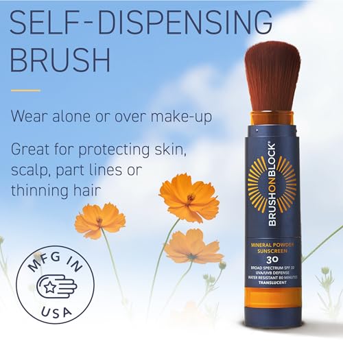 Brush On Block SPF 30 Mineral Powder Sunscreen New Formula, With Niacinamide, Hyaluronic Acid, & Vitamin C, Broad Spectrum, Water Resistant, Translucent, For All Skin Types, Reef Friendly, Mfg in USA - Image 4