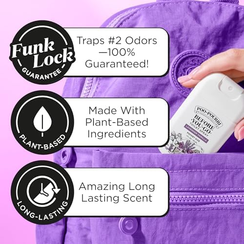 Poo-Pourri Before-You-Go Pocket Toilet Spray, Travel Essentials, Lavender Vanilla, 1 Fl Oz, Up to 50 Uses, On-The-Go Bathroom Odor Deodorizer with Essential Oils, TSA Approved Size - Image 2