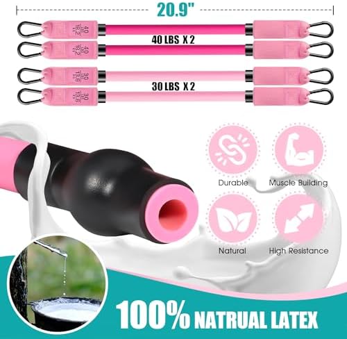 Pilates Bar Kit with Resistance Bands, Pilates Workout Equipment for Legs, Hip, Waist, Arm, Squats Exercise Equipment for Home Workouts, Adjustable 3-Section Pilates Bar Kit for Women & Men - Image 3