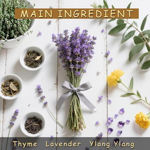 Scented Candles for Home Scented, 8.5oz Lavender Candle for Sleep & Relaxing, Soy Candles for Women/Men, 51 Hours Aromatherapy Candle with Crystals & Dry Flowers - Image 3
